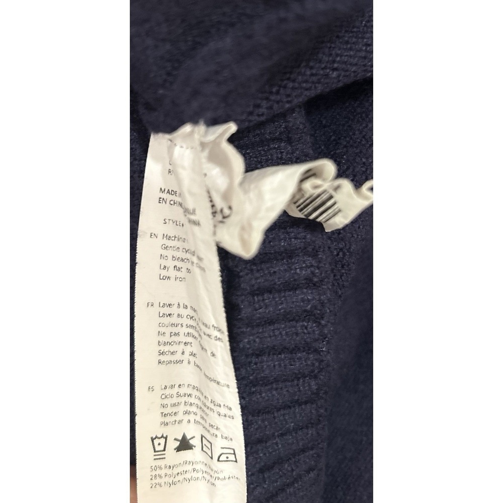Arden B Navy Star Intarsia Sweater Pull Over Crew Neck S/M Americana Coastal - Picture 9 of 9